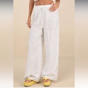 lulus white eyelet drawstring pants